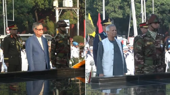 সশস্ত্র বাহিনী দিবসে শিখা অনির্বাণে রাষ্ট্রপতি ও প্রধান উপদেষ্টার শ্রদ্ধা